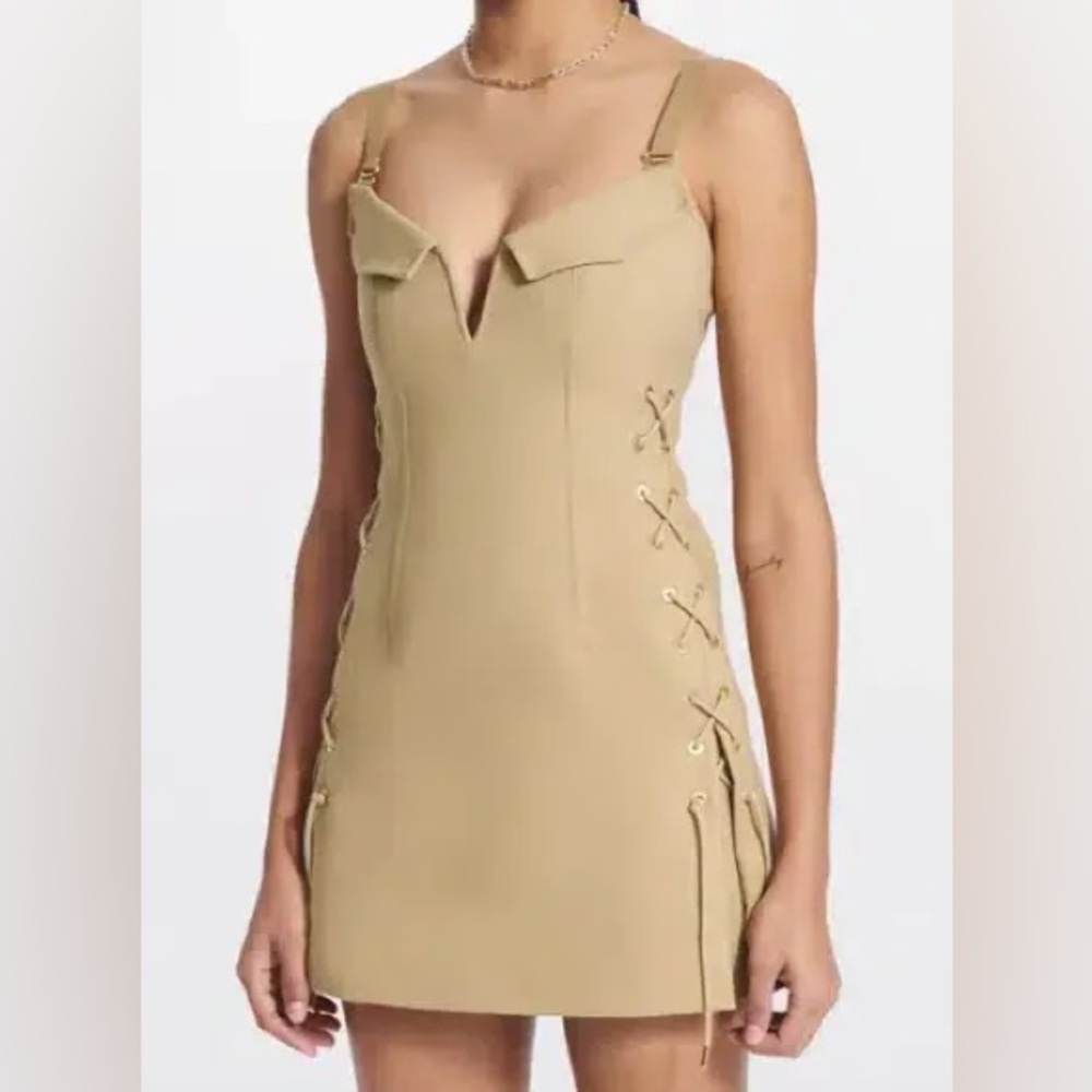 Dion Lee Laced Bonded Mini Dress in Sahara NWOT